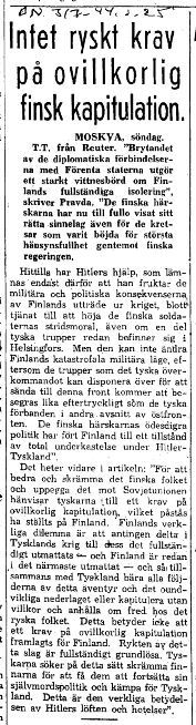 Dagens Nyheter, 3 juli 1944.