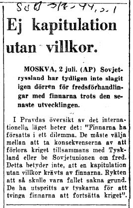 Svenska Dagbladet, 3 juli 1944.
